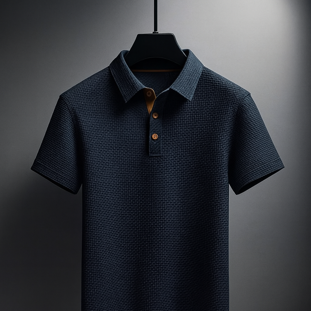 Men's Short Sleeve Textured Polo Shirt