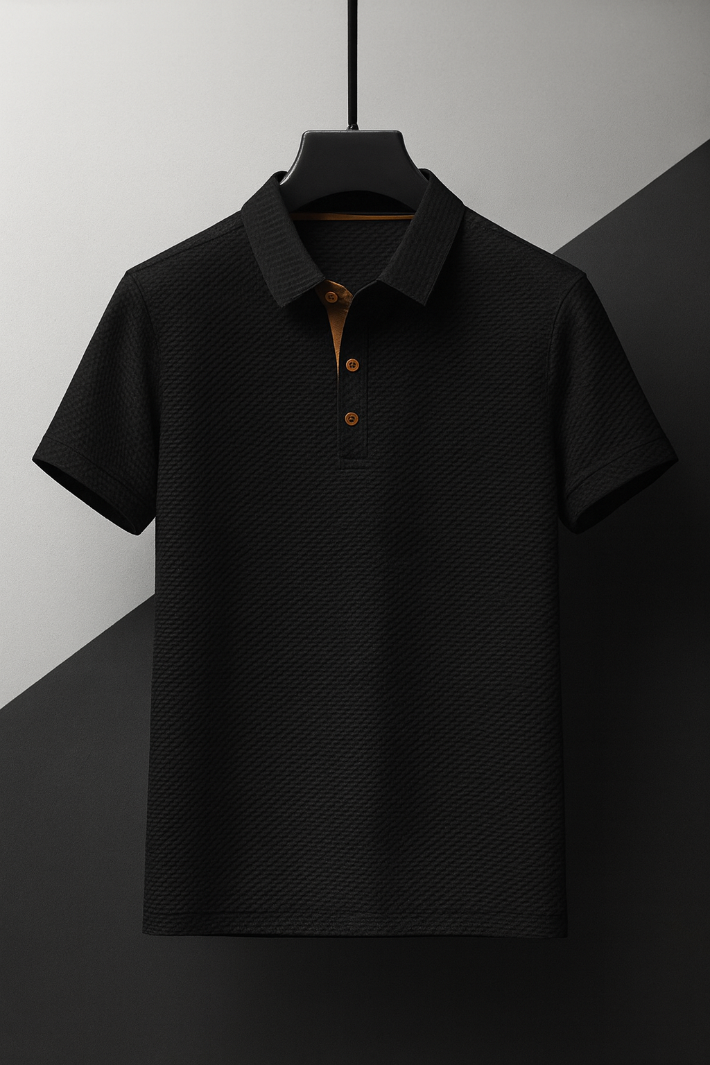 Men's Short Sleeve Textured Polo Shirt