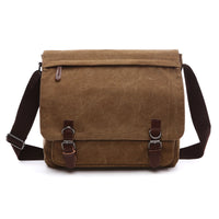 Men's Shoulder Bag with Buckled Flap
