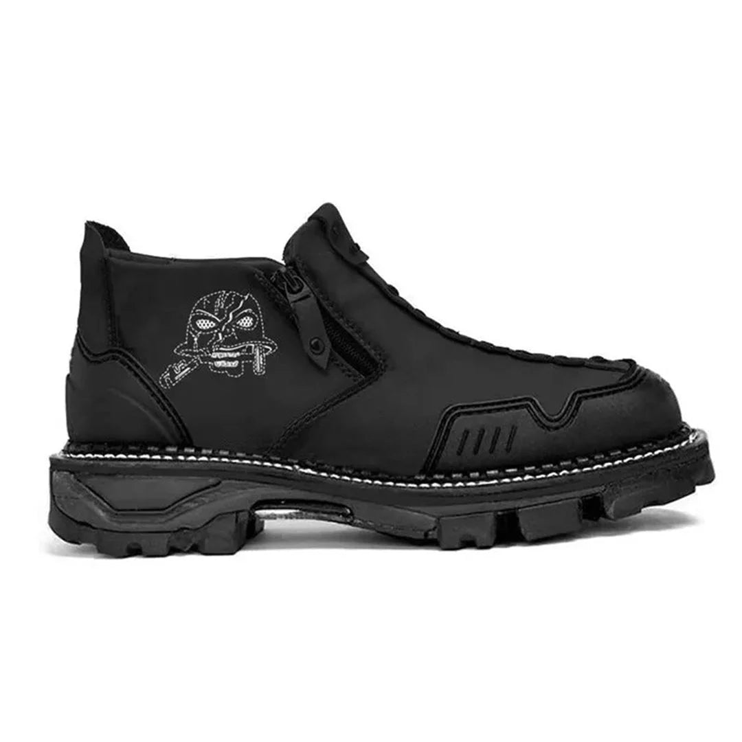 Men's Skull Accent Ankle Boots