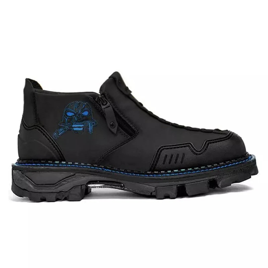 Men's Skull Accent Ankle Boots