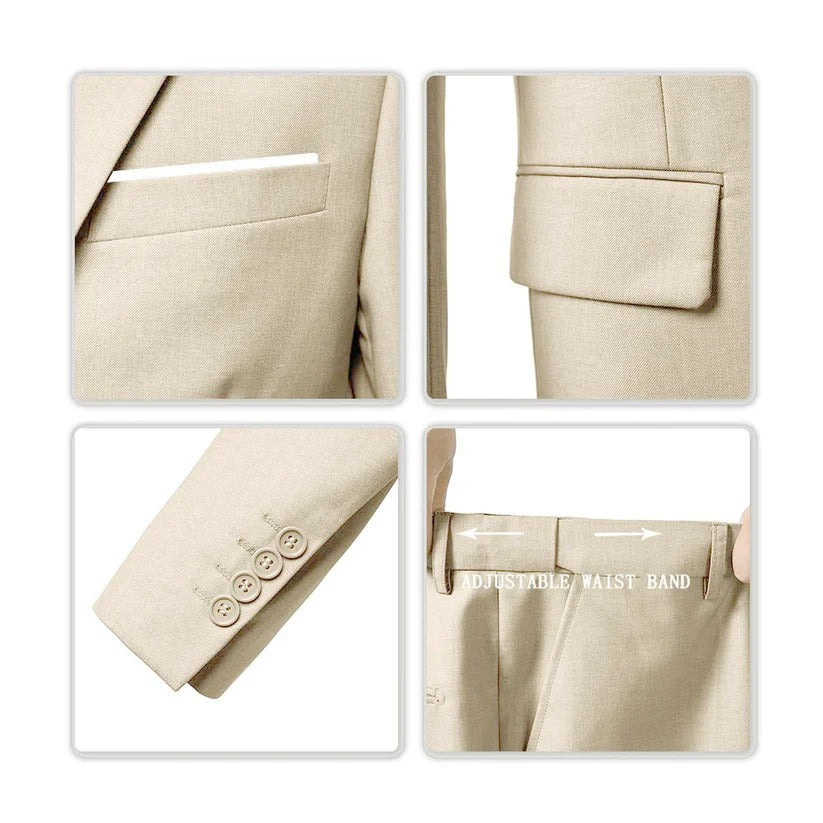 Men's Slim Fit 3-Piece Formal Suit