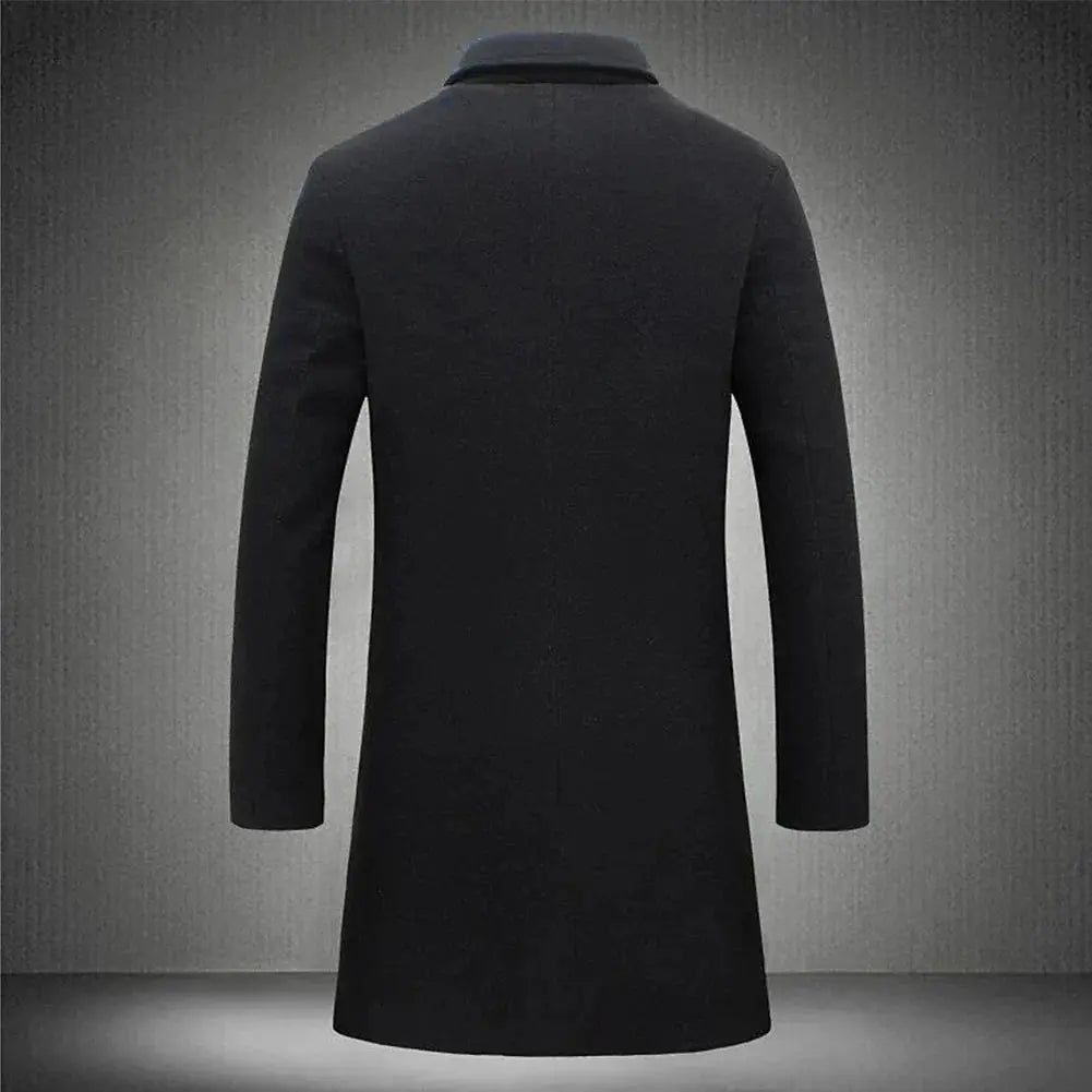 Men's Slim-Fit Long Overcoat