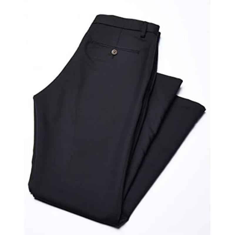 Men's Slim Fit Polyester Trousers in Black, Blue, Grey and Khaki
