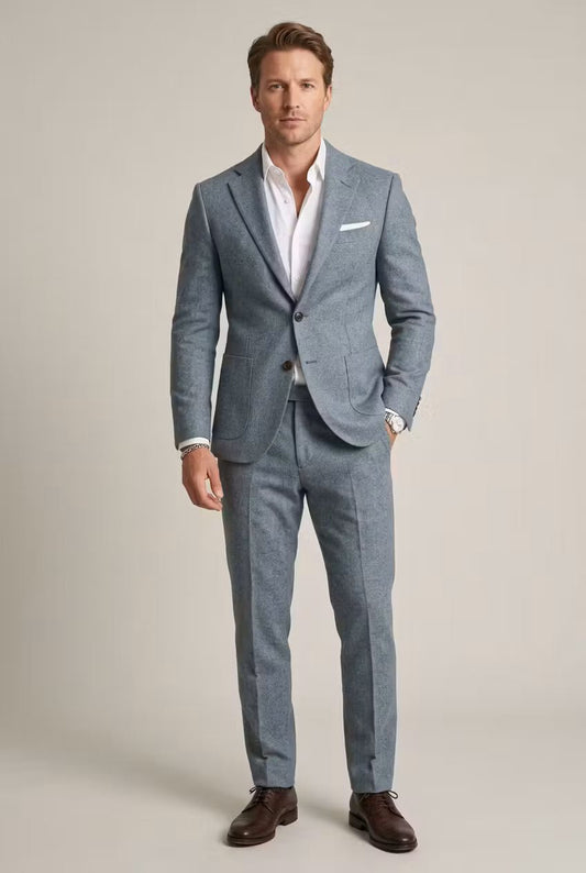 Men's Slim-Fit Two-Piece Professional Suit