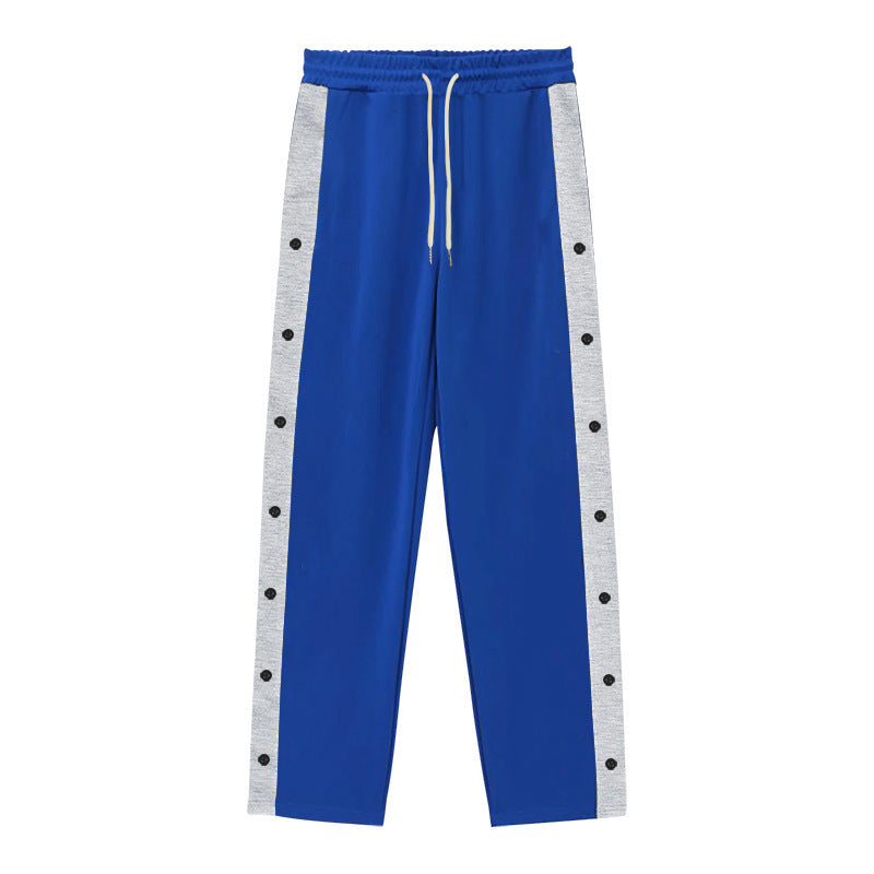 Men's Sporty Training Pants with Button Detail and Elastic Waistband