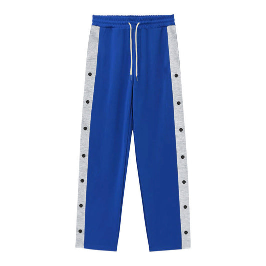 Men's Sporty Training Pants with Button Detail and Elastic Waistband