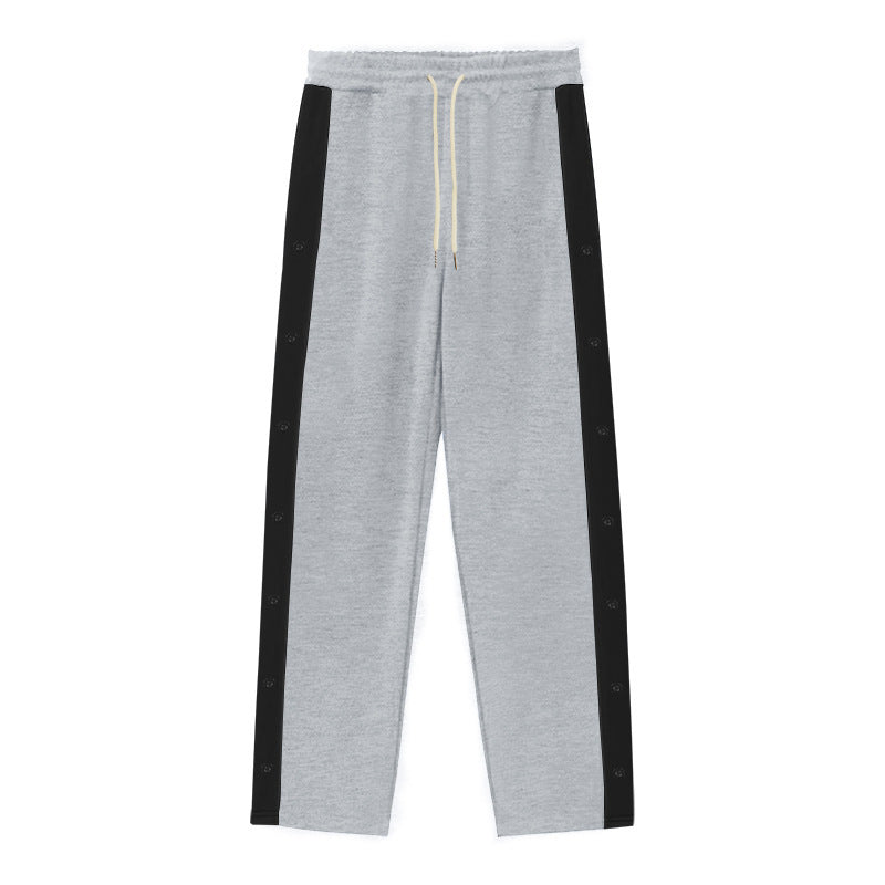 Men's Sporty Training Pants with Button Detail and Elastic Waistband