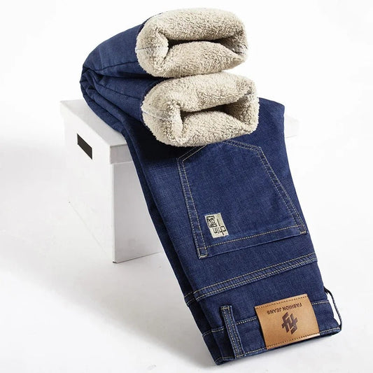 Men's Straight-Leg Fleece-Lined Jeans