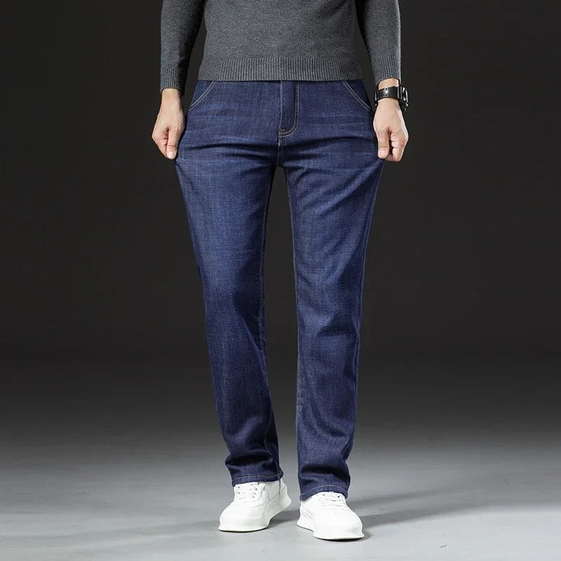 Men's Straight-Leg Fleece-Lined Jeans