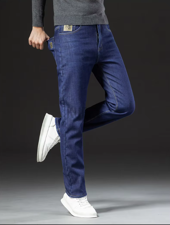 Men's Straight-Leg Fleece-Lined Jeans