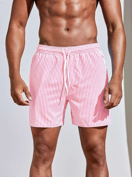 Men's Striped Comfortable Swim Shorts