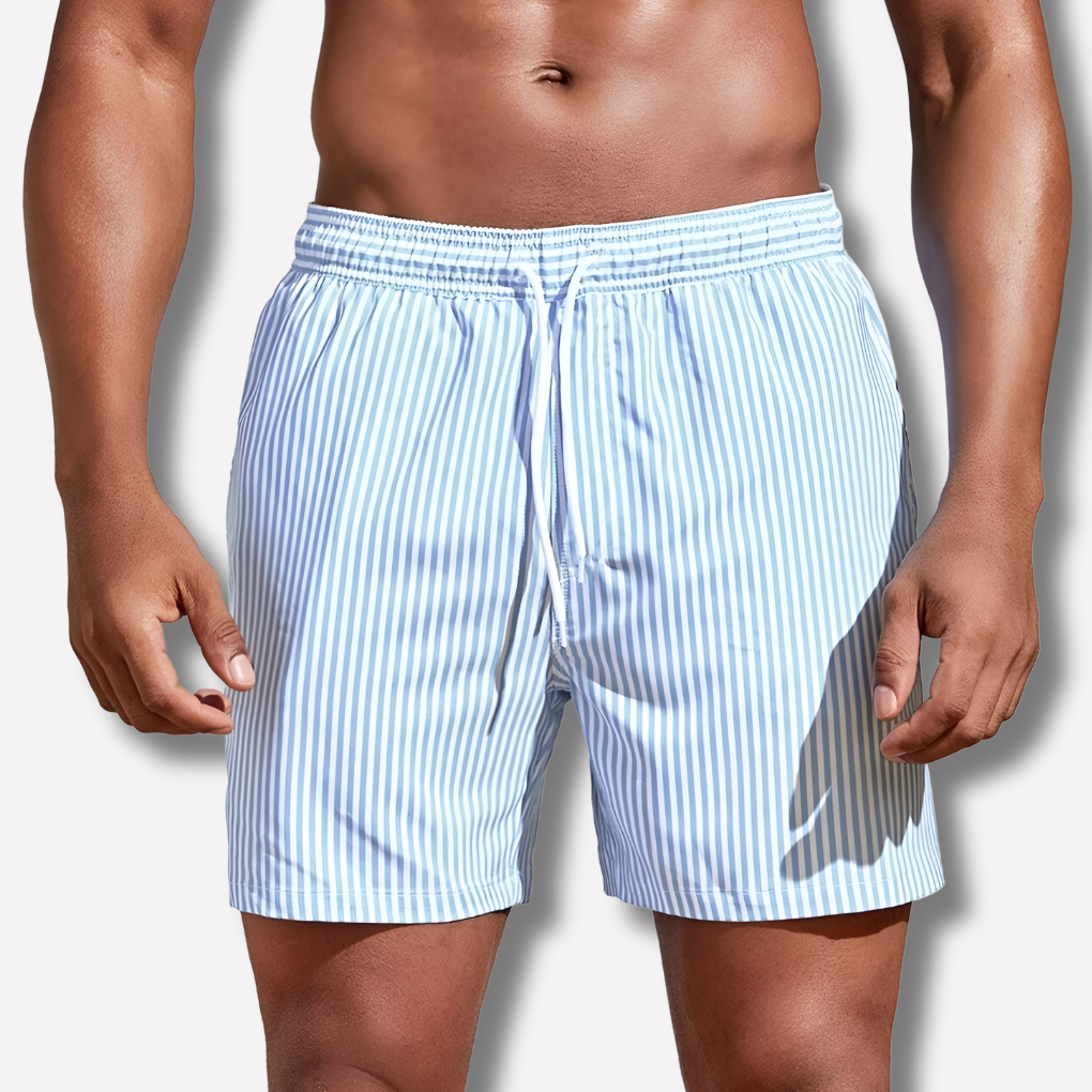 Men's Striped Comfortable Swim Shorts
