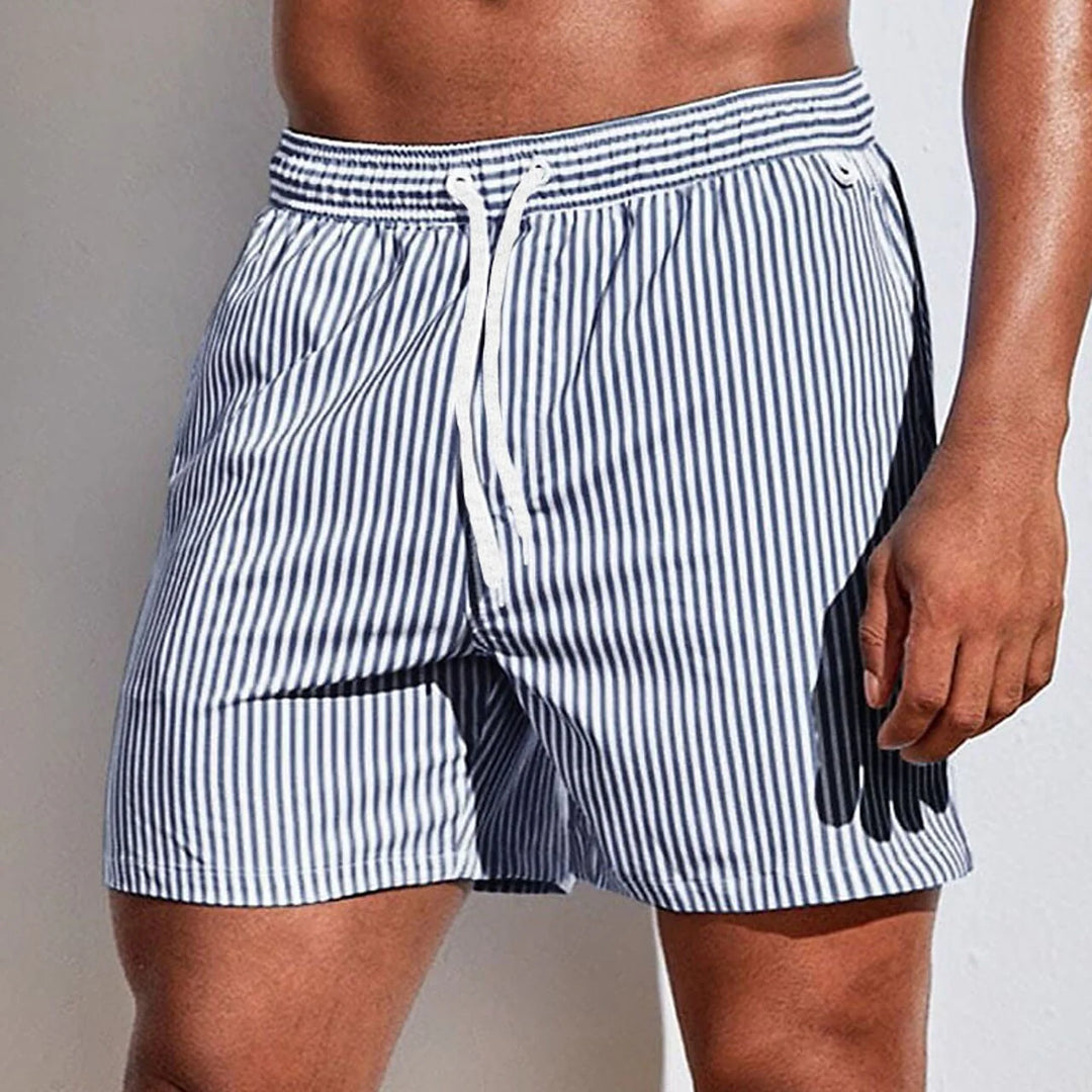 Men's Striped Comfortable Swim Shorts