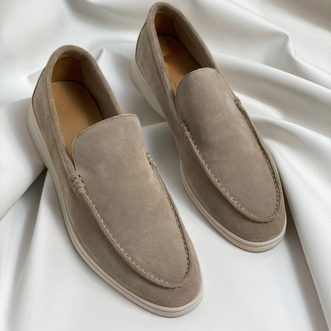 Men's Suede Stitch Detail Loafers