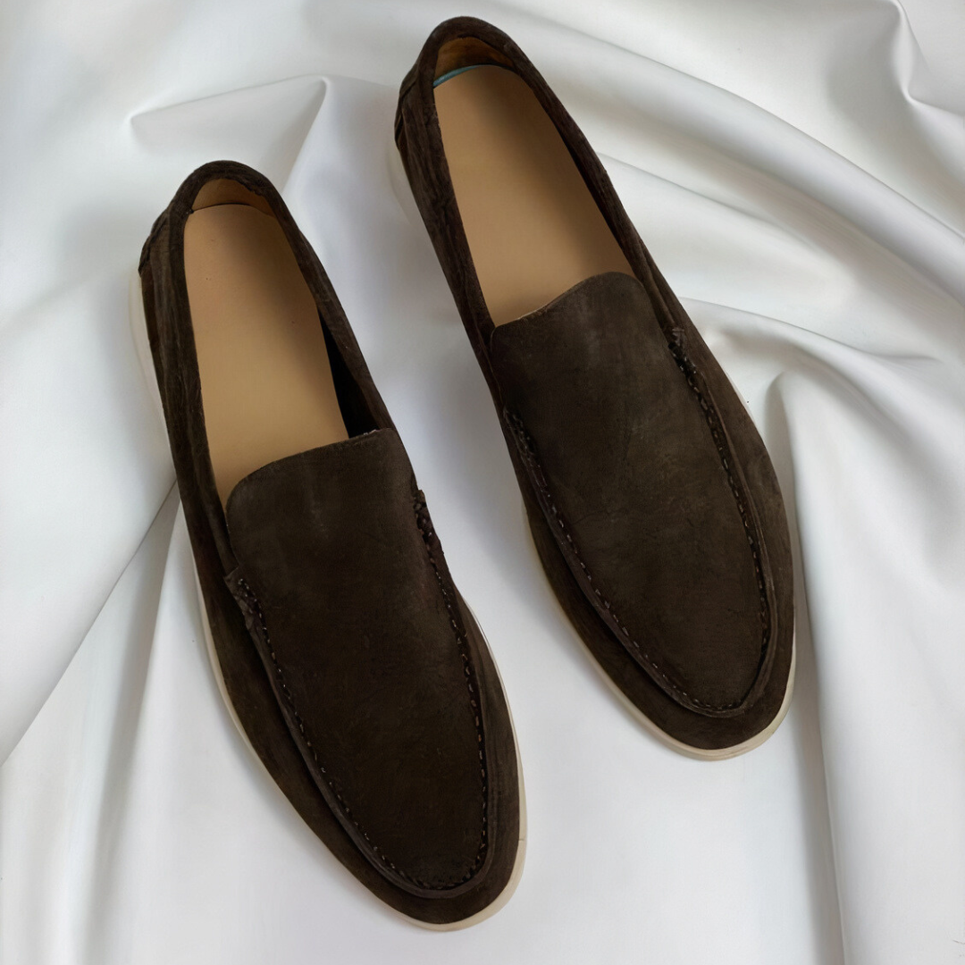 Men's Suede Stitch Detail Loafers