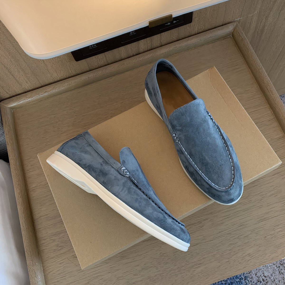 Men's Suede Stitch Detail Loafers