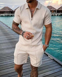 Men's Summer Set – Polo Shirt and Shorts, Casual Style for Warm Days