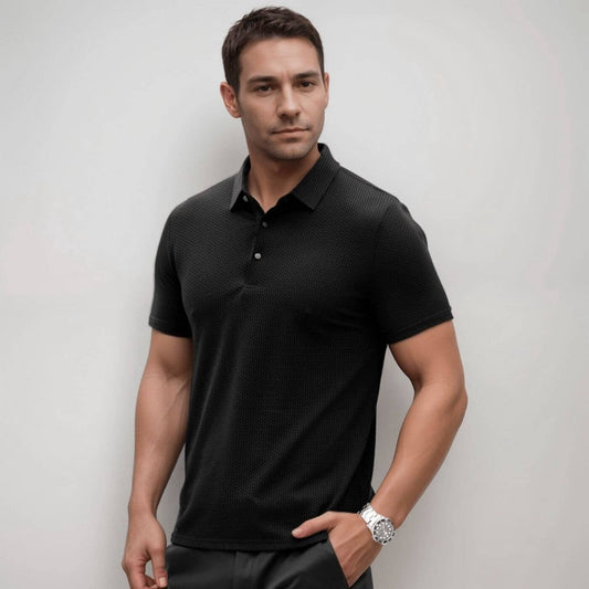 Men's Textured Classic Fit Polo Shirt