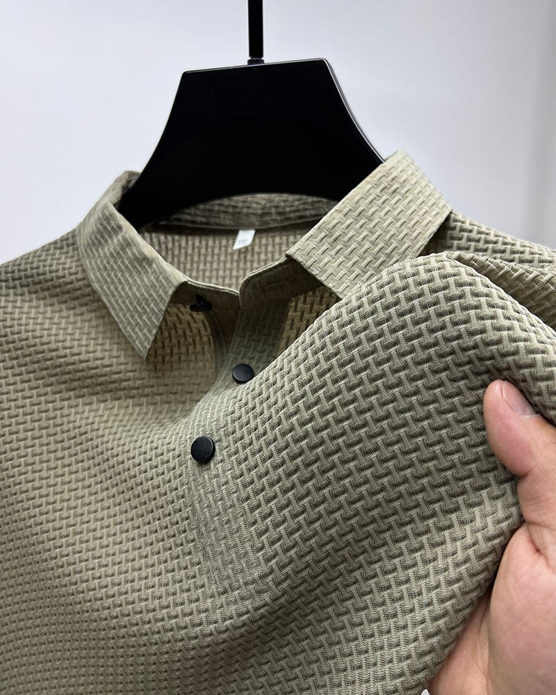 Men's Textured Classic Fit Polo Shirt