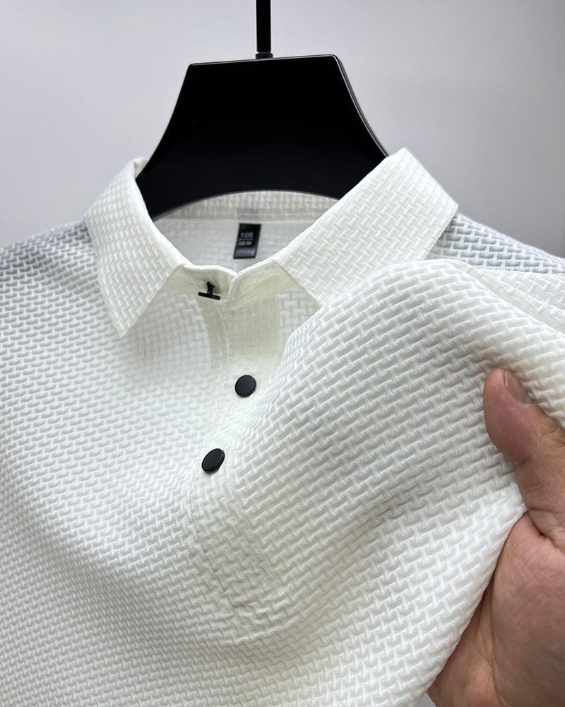 Men's Textured Classic Fit Polo Shirt