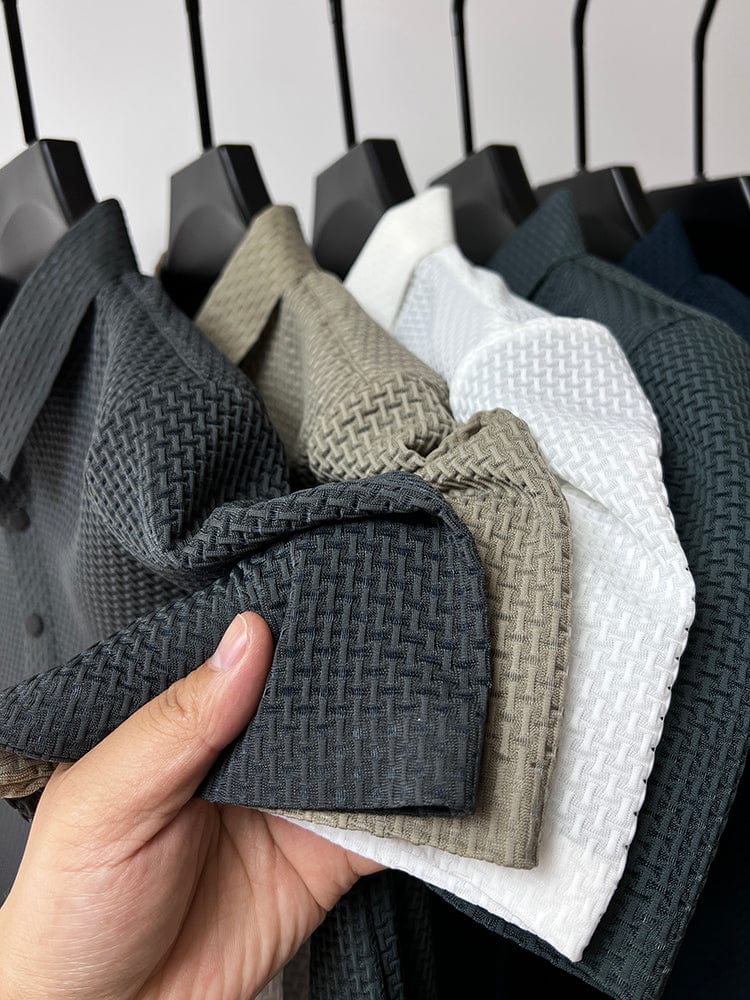 Men's Textured Classic Fit Polo Shirt