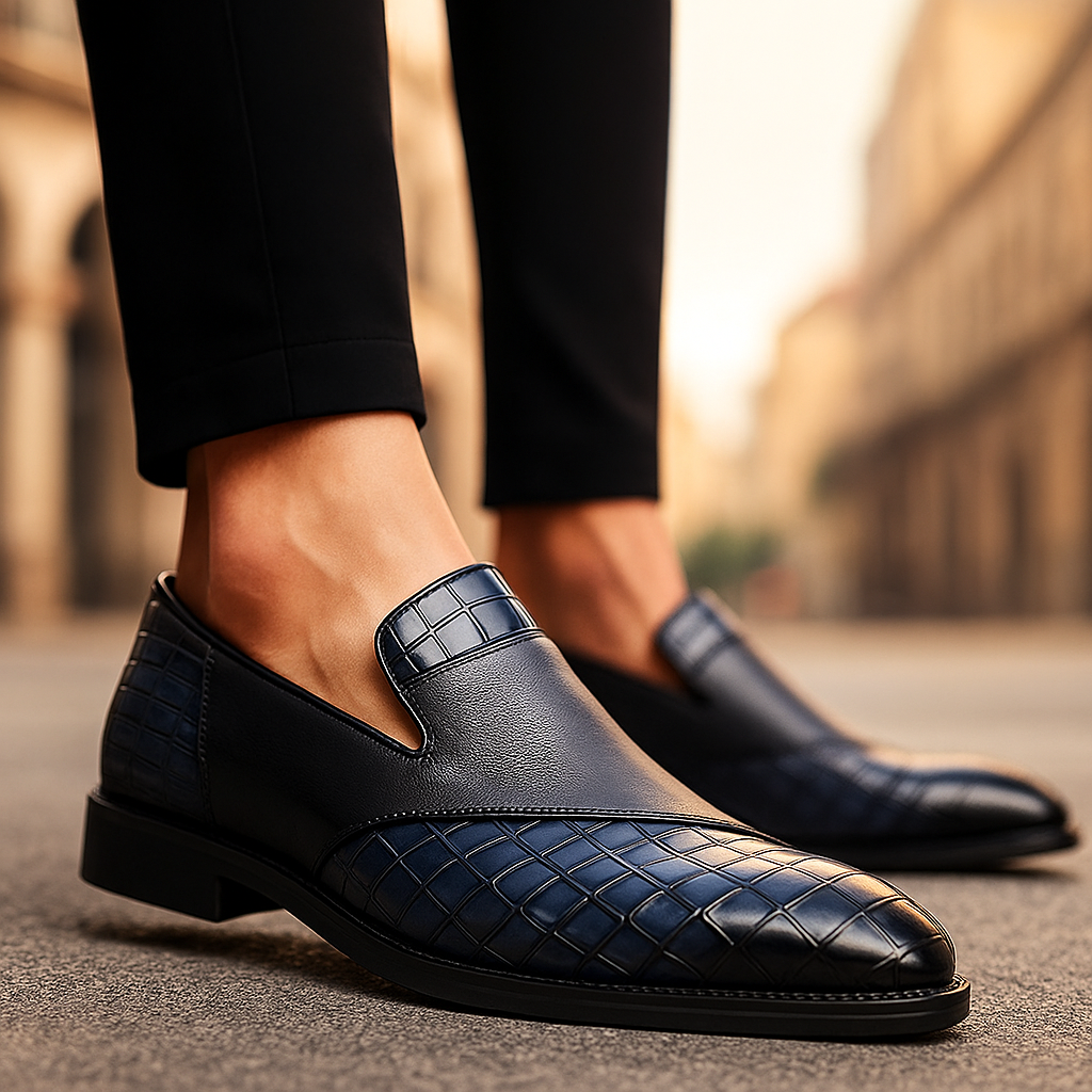 Men's Textured Slip-On Loafers