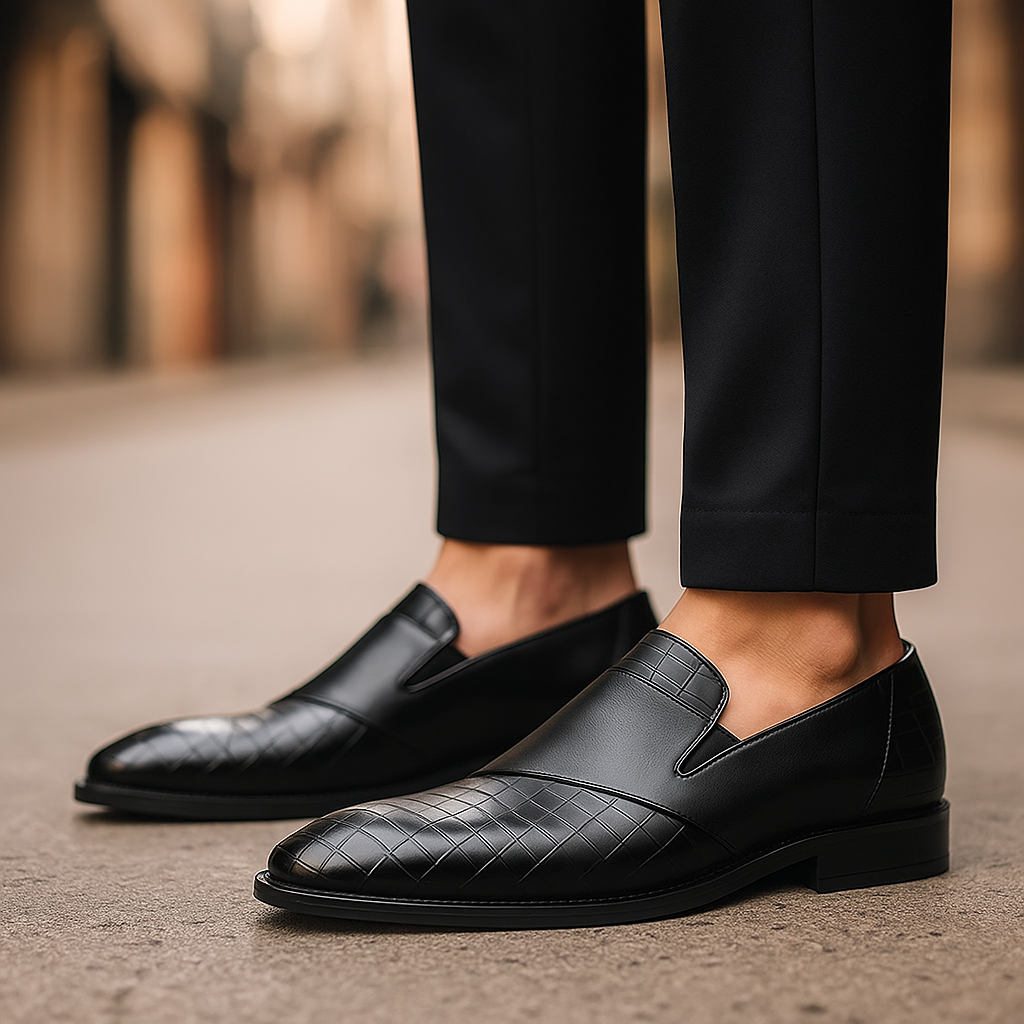 Men's Textured Slip-On Loafers