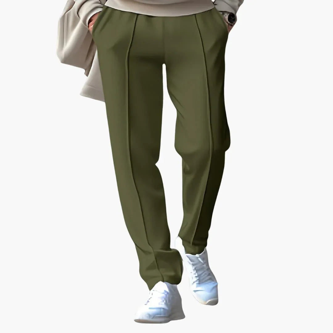 Men's Trousers with Elastic Waistband and Side Pockets