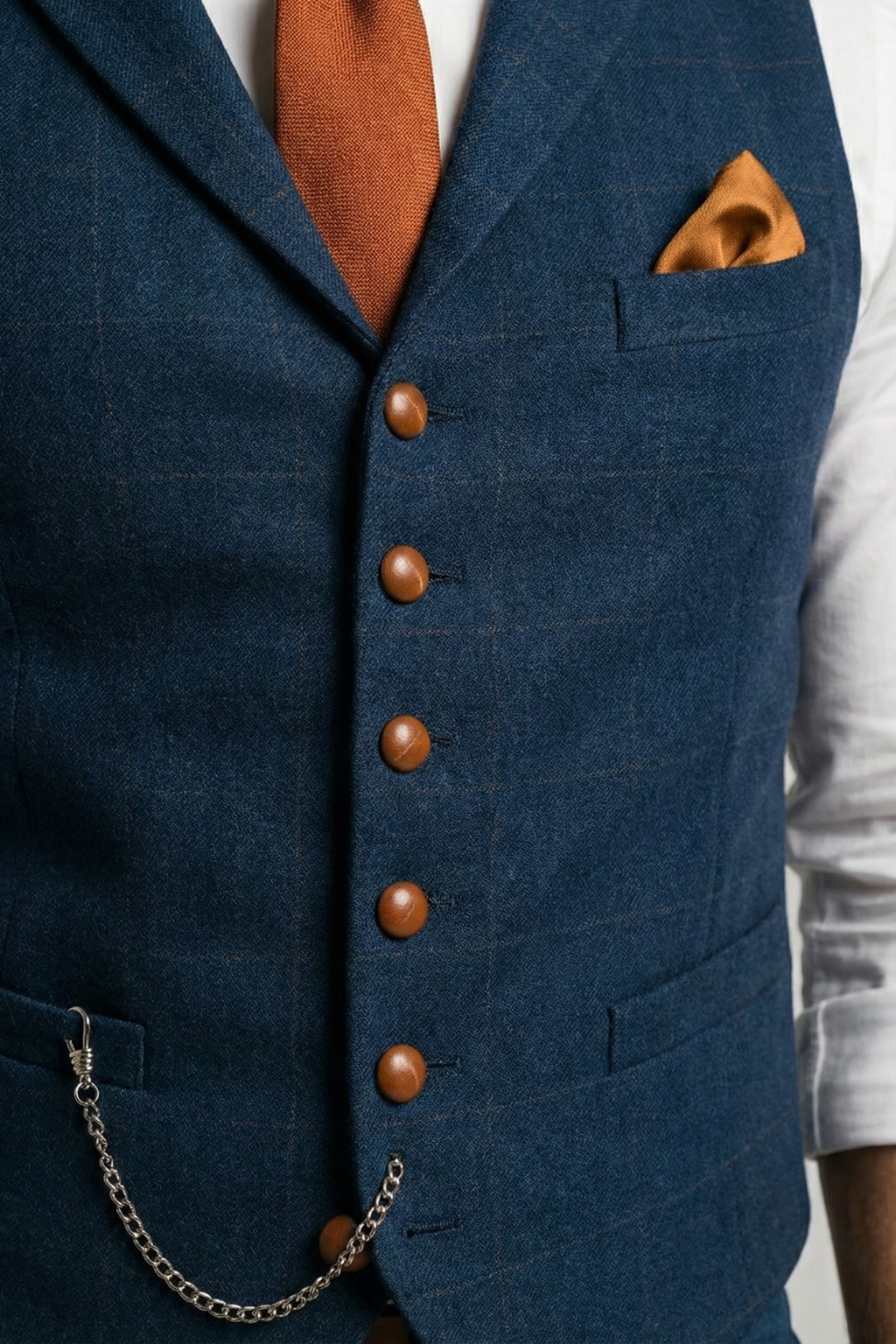 Men's Tweed V-Neck Waistcoat