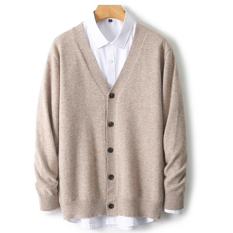 Men's V-Neck Button-Front Cardigan