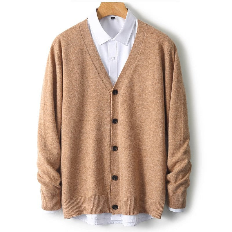 Men's V-Neck Button-Front Cardigan