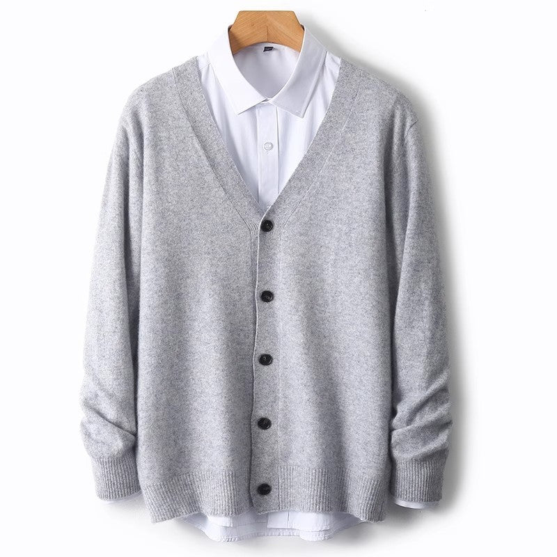 Men's V-Neck Button-Front Cardigan