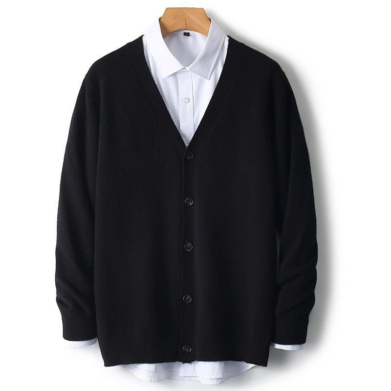 Men's V-Neck Button-Front Cardigan