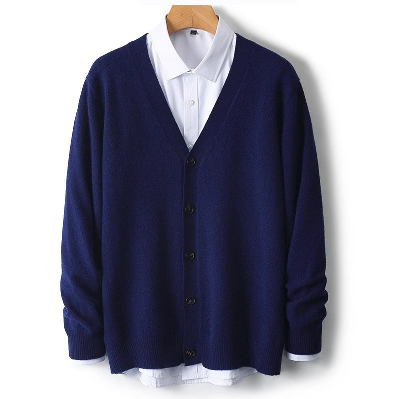 Men's V-Neck Button-Front Cardigan
