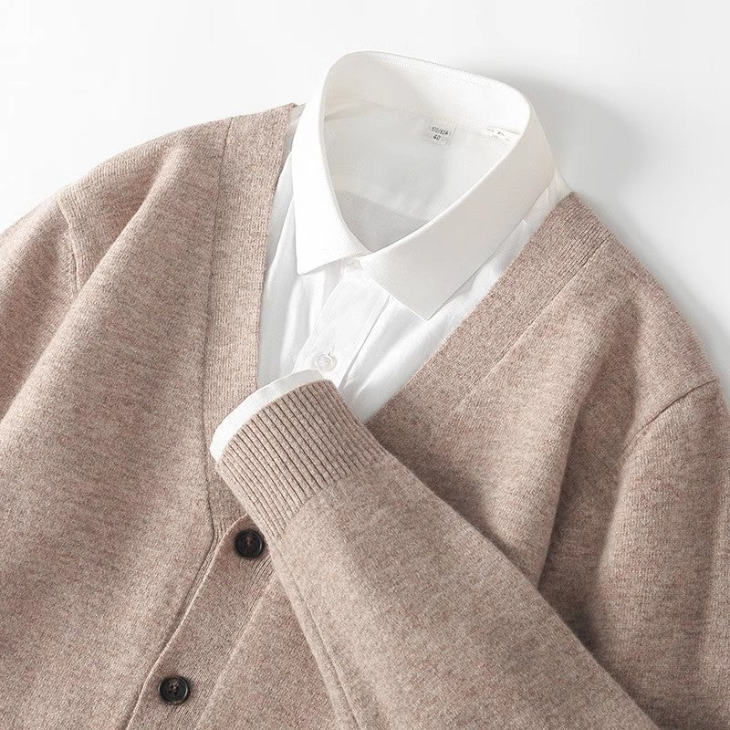 Men's V-Neck Button-Front Cardigan