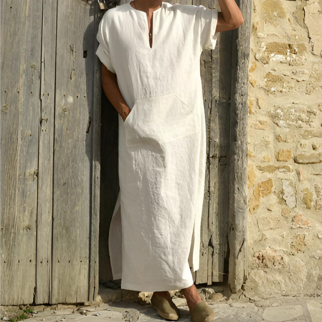 Men's V-Neck Long Shirt