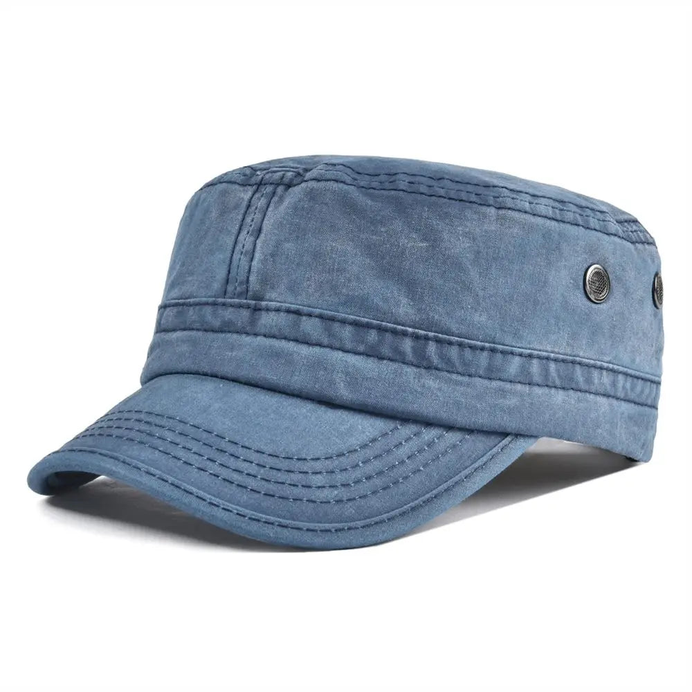 Men's Vintage Adjustable Military-Style Cap