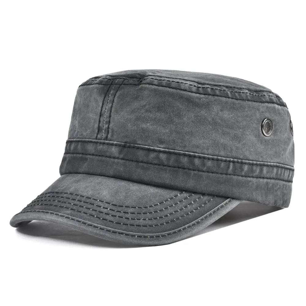 Men's Vintage Adjustable Military-Style Cap