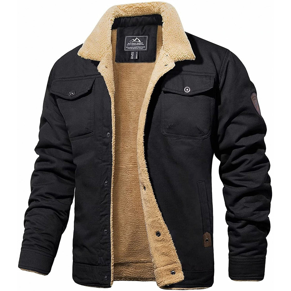 Men's Warm Sherpa-Lined Utility Jacket