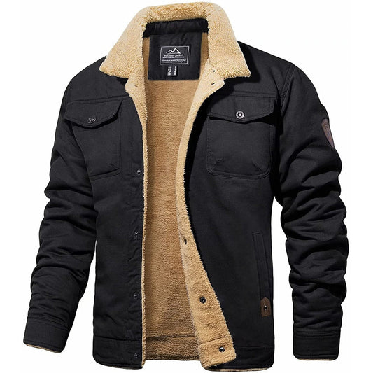 Men's Warm Sherpa-Lined Utility Jacket