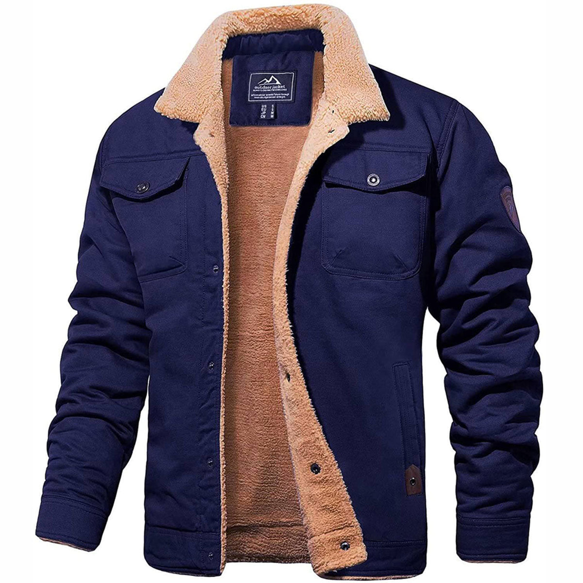 Men's Warm Sherpa-Lined Utility Jacket