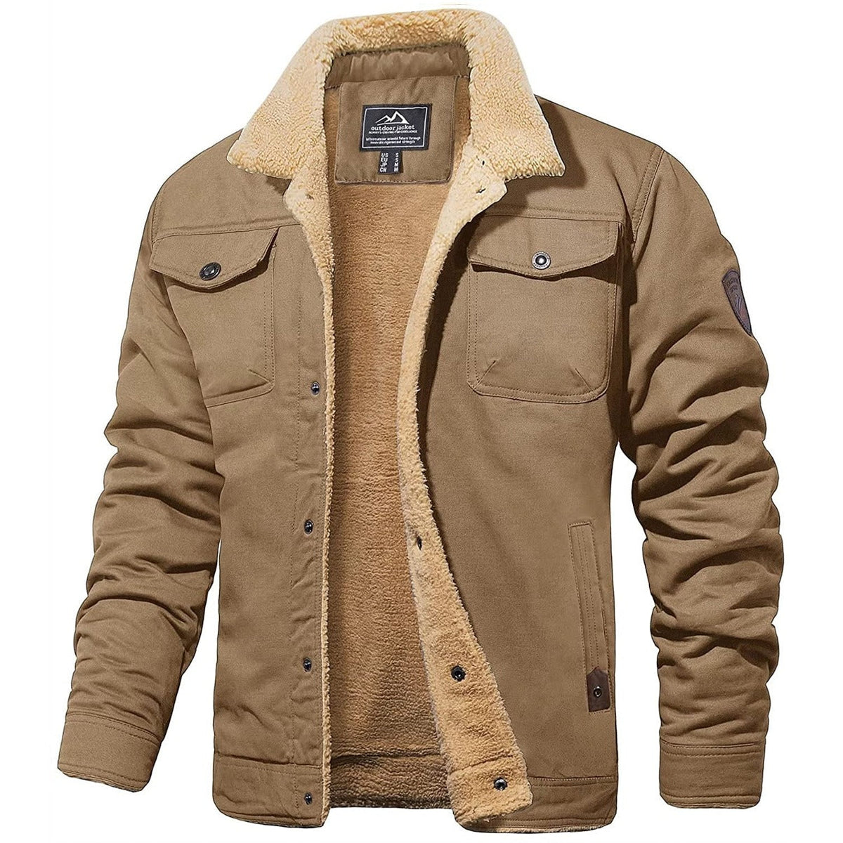 Men's Warm Sherpa-Lined Utility Jacket