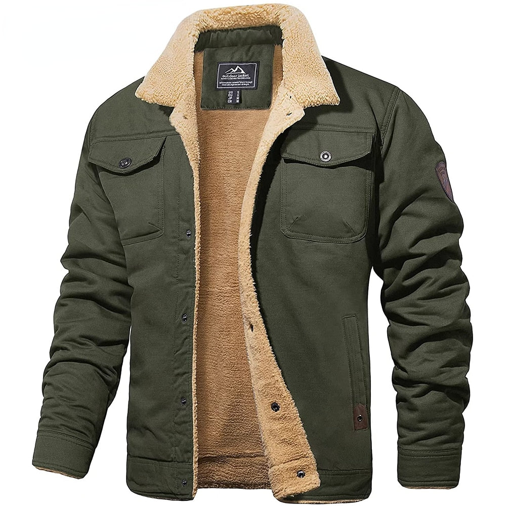 Men's Warm Sherpa-Lined Utility Jacket