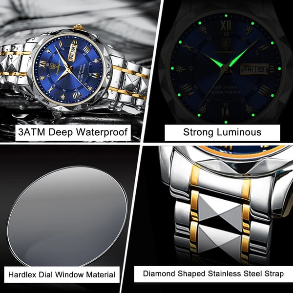 Men's Waterproof Luxury Watch with Luminous Display
