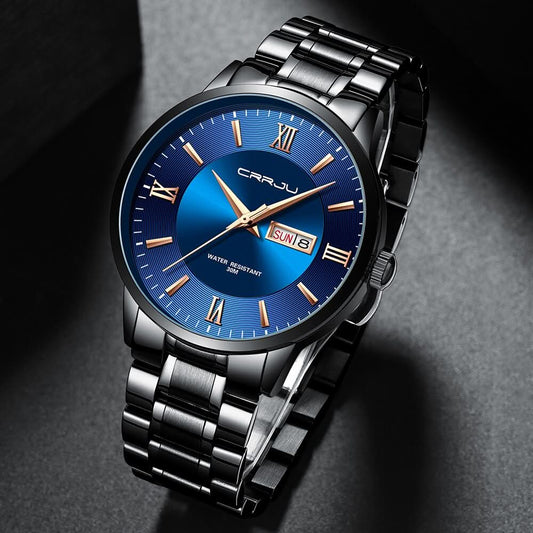 Men's Waterproof Stainless Steel Quartz Sports Watch