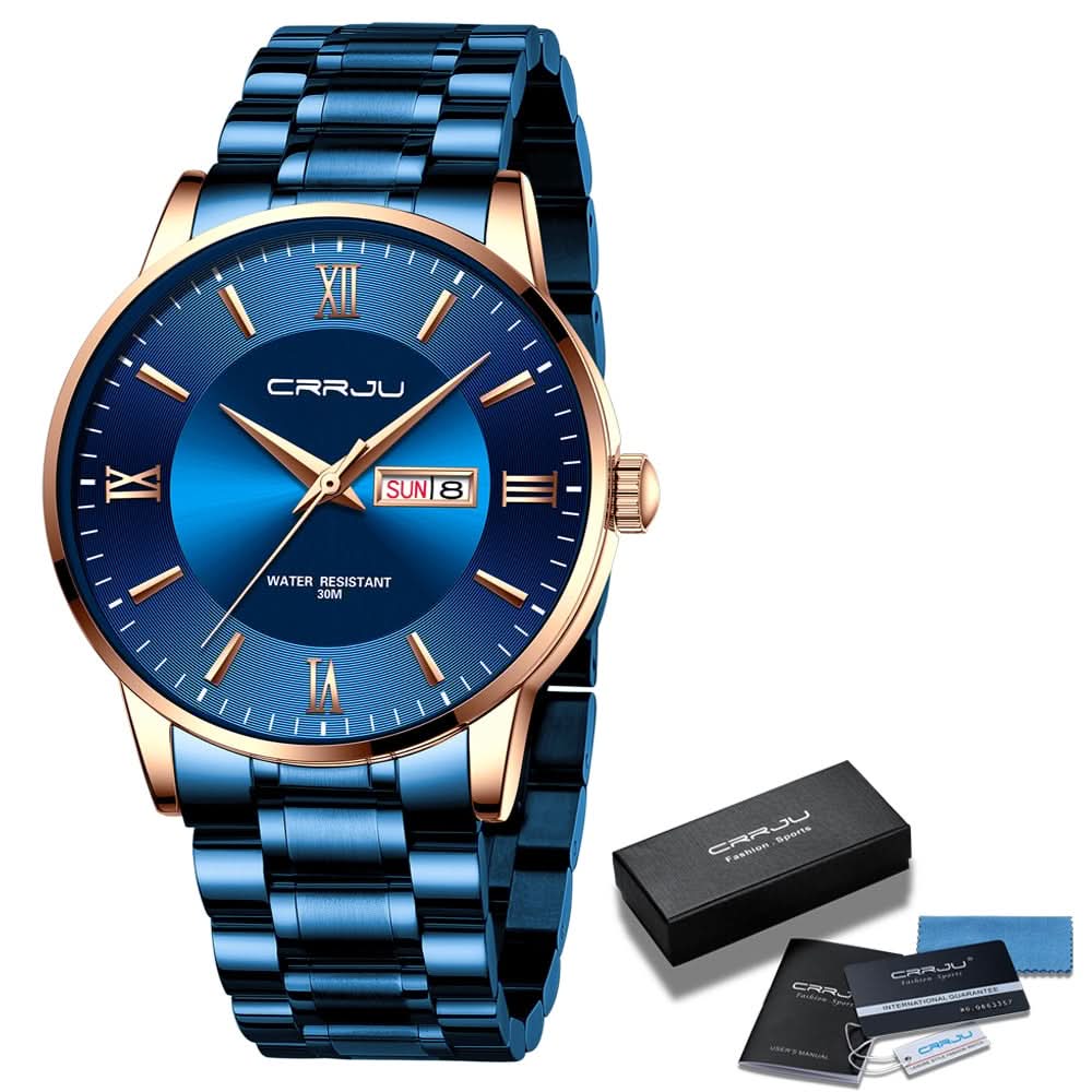 Men's Waterproof Stainless Steel Quartz Sports Watch