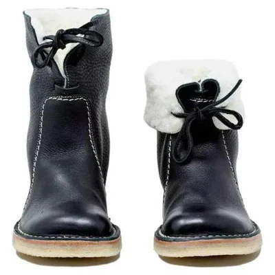 Men's Waterproof Wool-Lined Leather Winter Boots