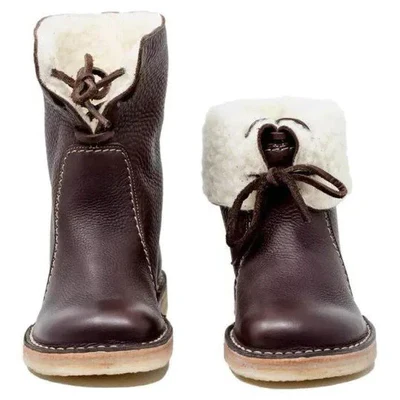 Men's Waterproof Wool-Lined Leather Winter Boots