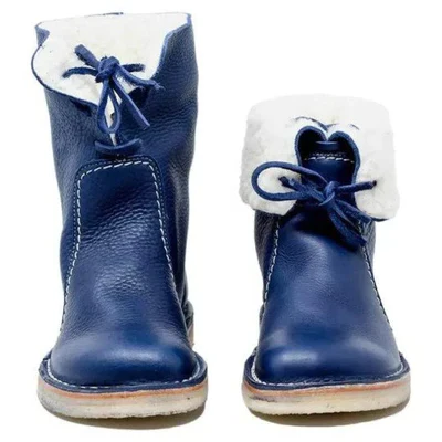 Men's Waterproof Wool-Lined Leather Winter Boots